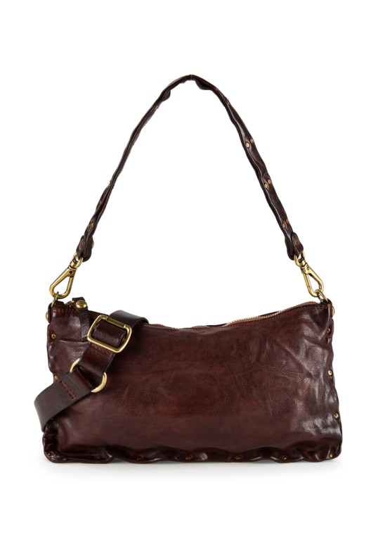 MARA shoulder or hand bag in cowhide leather,Brown