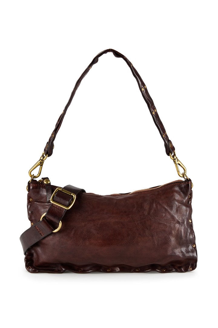 MARA shoulder or hand bag in cowhide leather,Brown