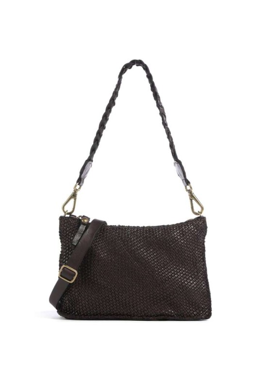 Asteria shoulder bag fine grain cow leather,Brown