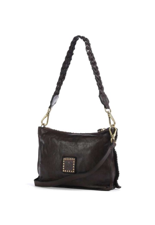 Asteria shoulder bag fine grain cow leather,Brown
