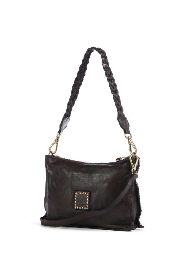 Asteria shoulder bag fine grain cow leather,Brown