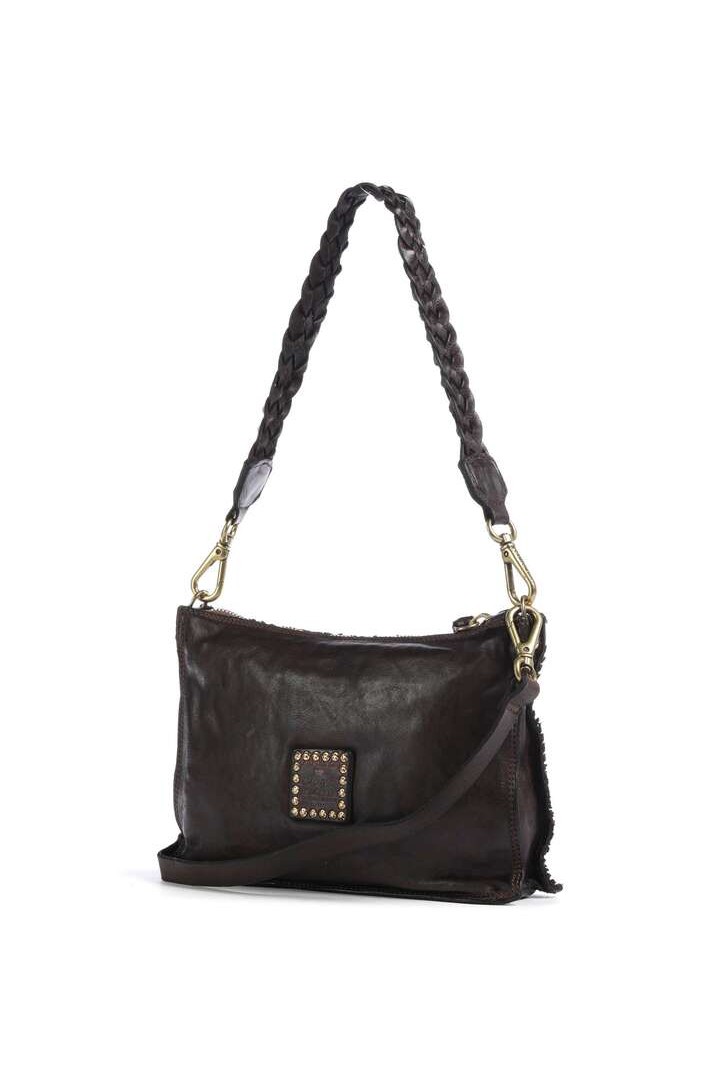 Asteria shoulder bag fine grain cow leather,Brown