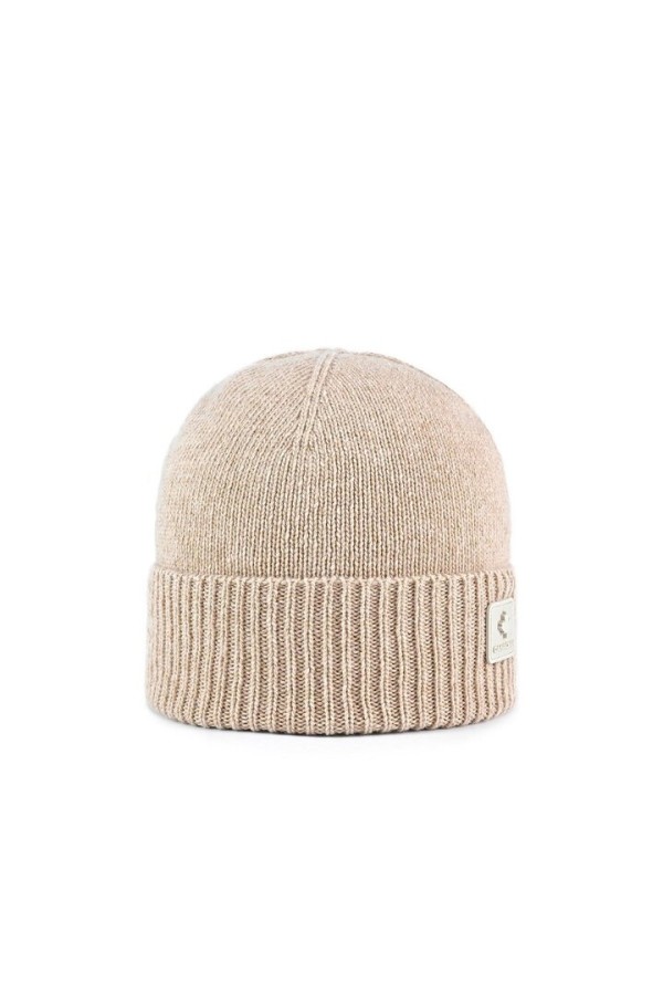 Beanie With Wool And Cashmere Beige