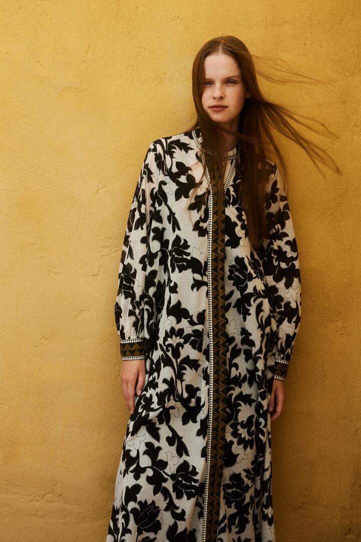 ARMONI LONG DRESS BLACK-WHITE