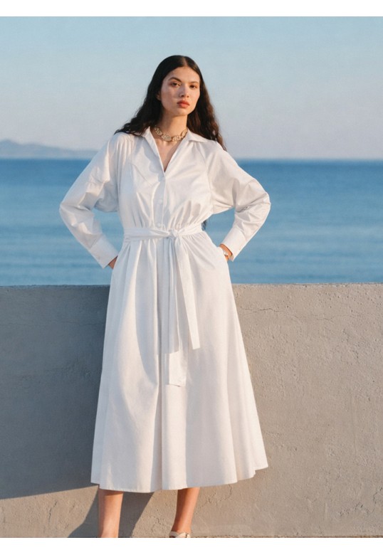 MEADOW POPLIN DRESS WHITE