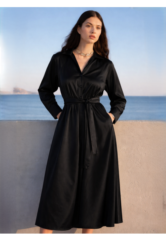 MEADOW POPLIN DRESS BLACK