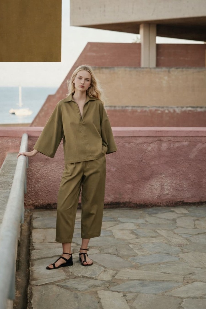 FABLE POPLIN BLOUSE KHAKI