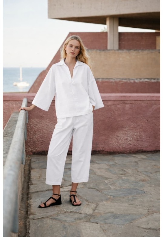 FABLE POPLIN BLOUSE WHITE