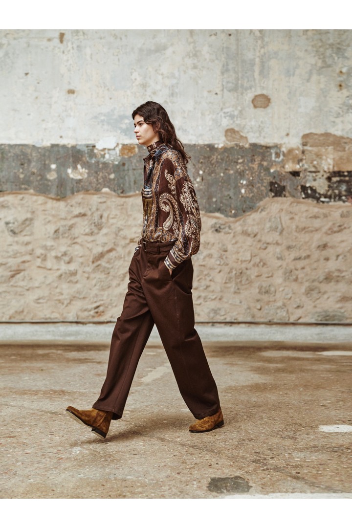 SOIREE pants with belt Brown