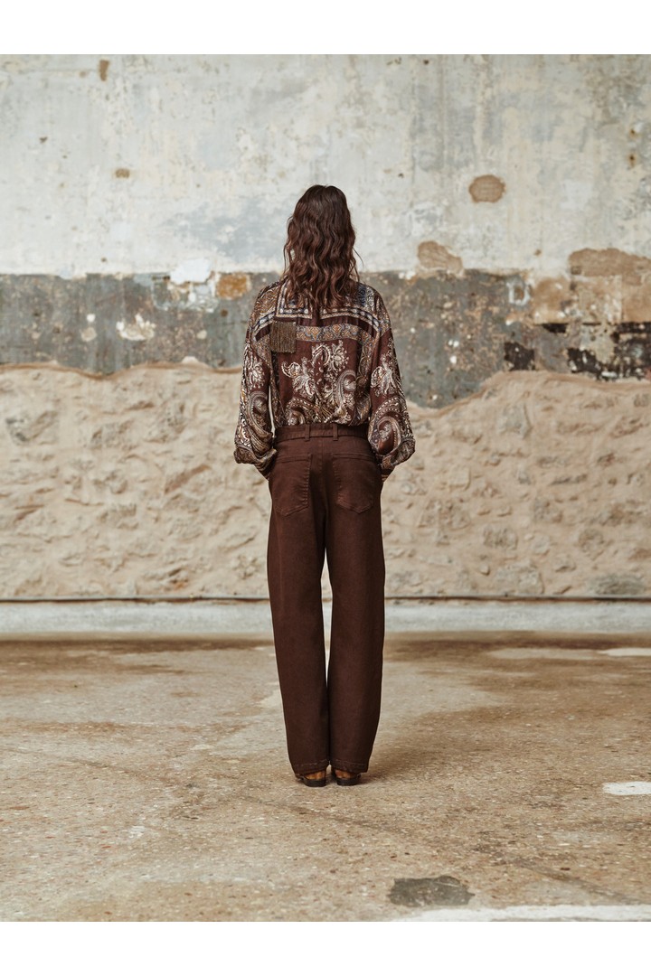 SOIREE pants with belt Brown