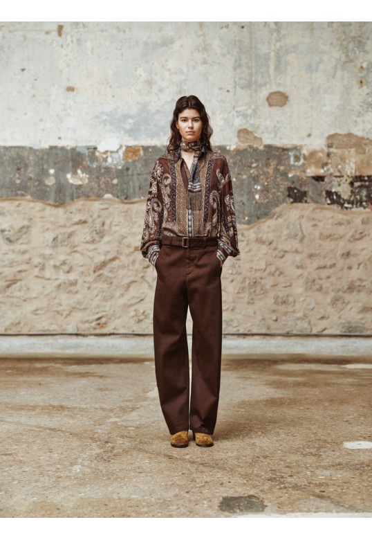 SOIREE pants with belt Brown