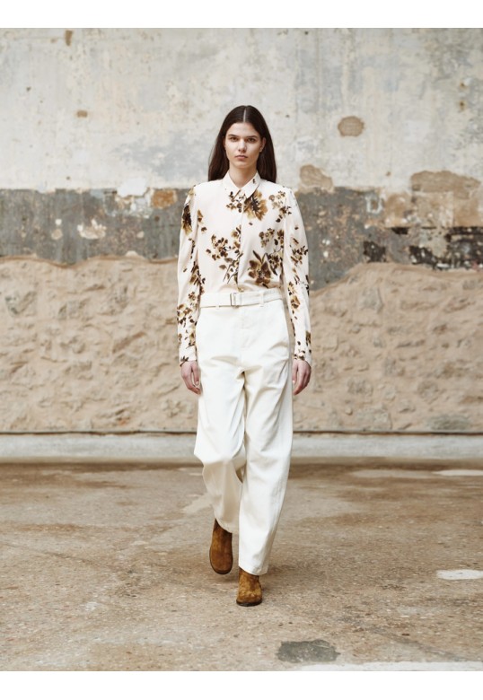 SOIREE pants with belt Ecru