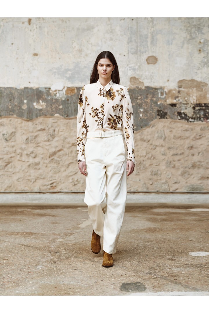 SOIREE pants with belt Ecru