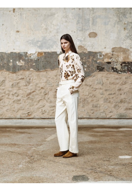 SOIREE pants with belt Ecru