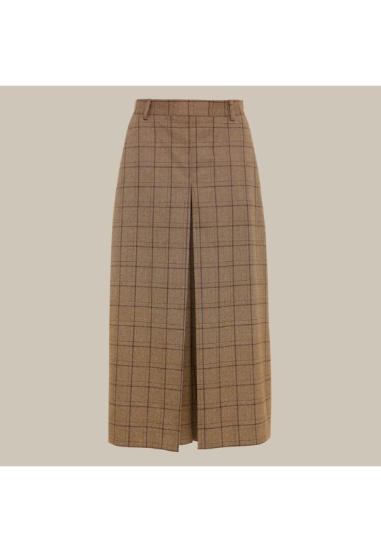 MARCELLE plaid Zip Culotte Brown