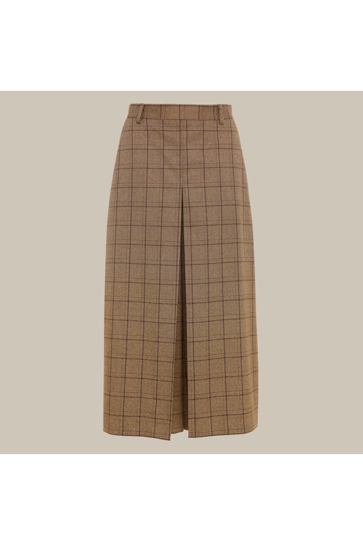 MARCELLE plaid Zip Culotte Brown