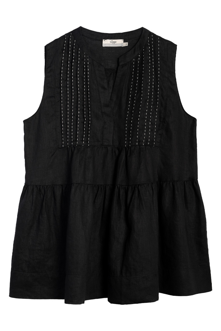 ANTHEMIS LINEN TOP BLACK