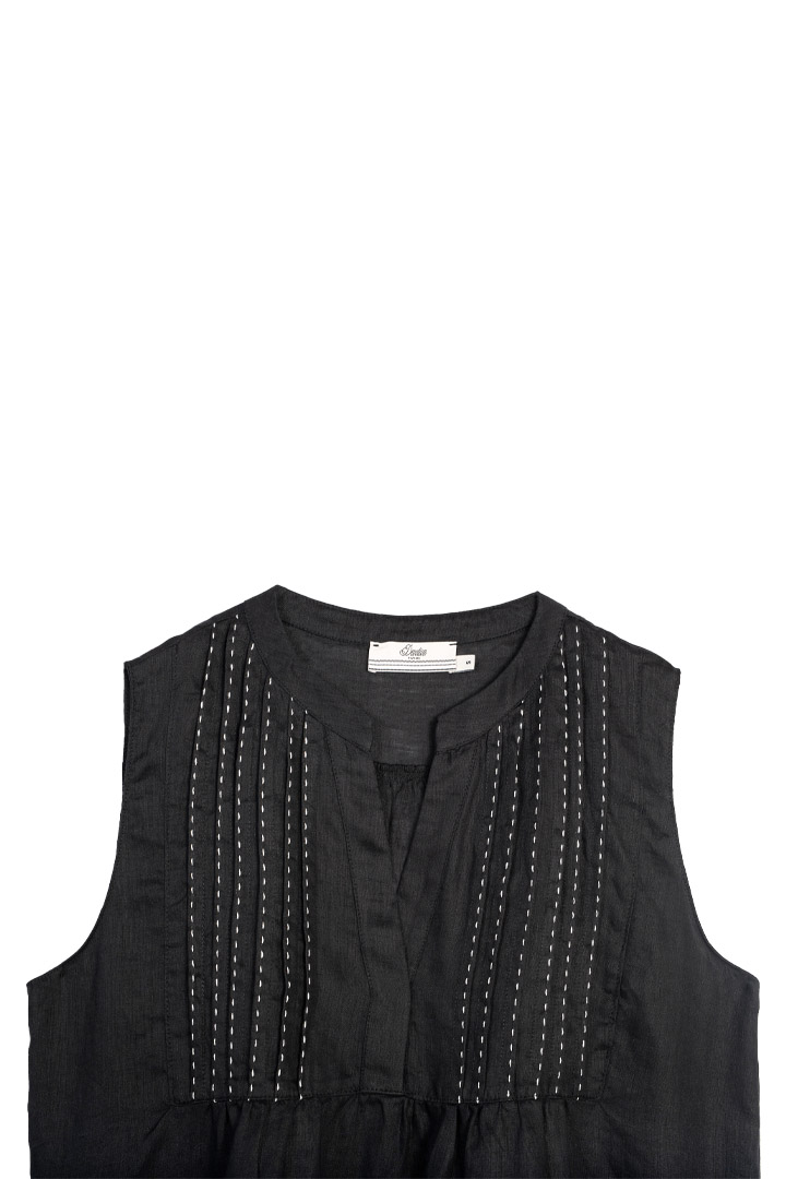 ANTHEMIS LINEN TOP BLACK