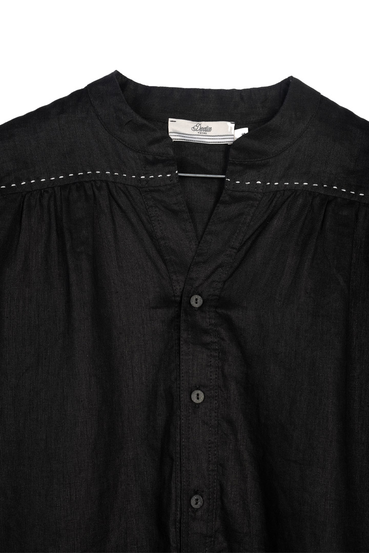 KALAFATIS LINEN LONG SHIRT BLACK