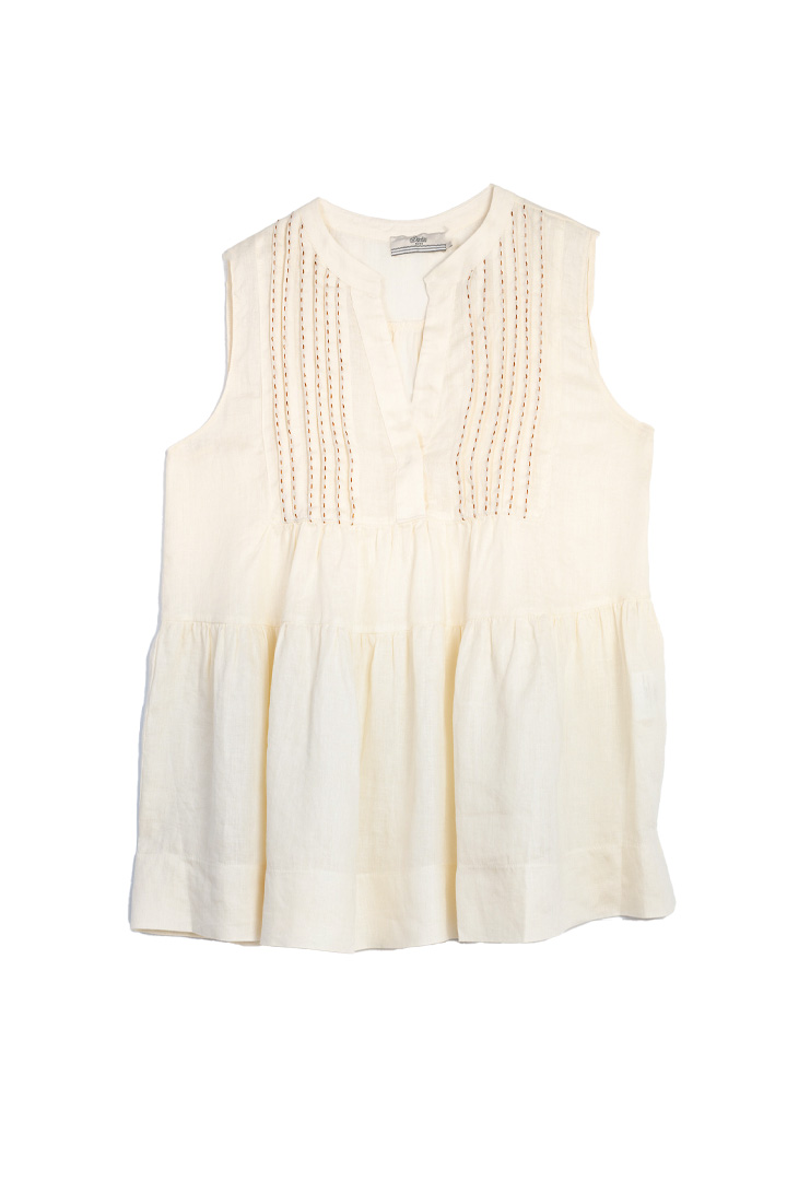 ANTHEMIS LINEN TOP ECRU