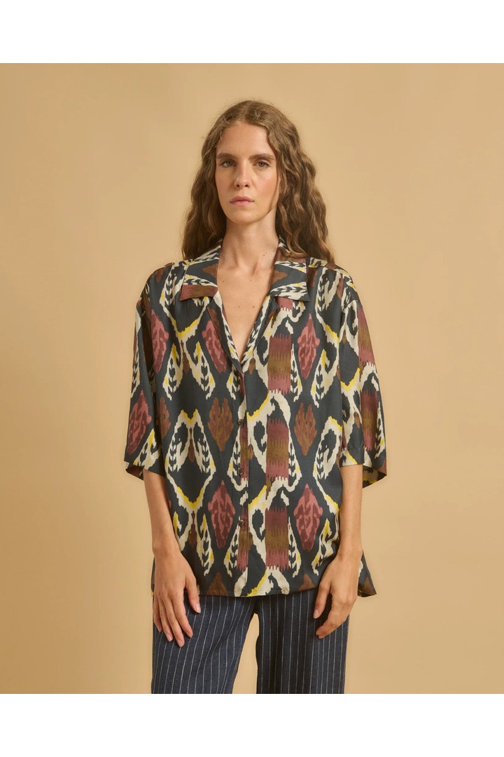 CATANA SHIRT NAVY PLUM FOG