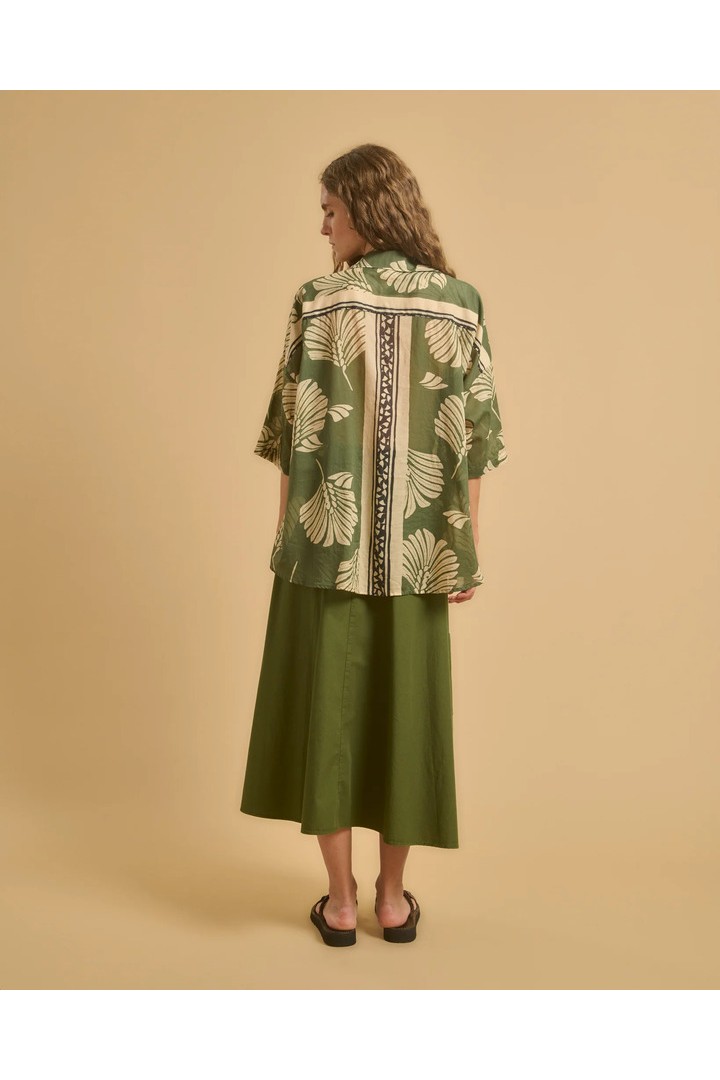CLARA SHIRT NAVY GREEN ECRU