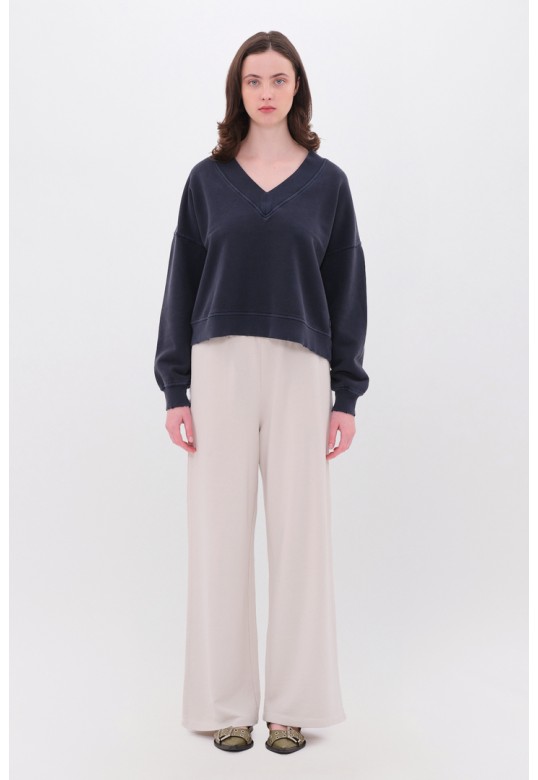 RELAXED V-NECK CREWNECK VINTAGE BLUE