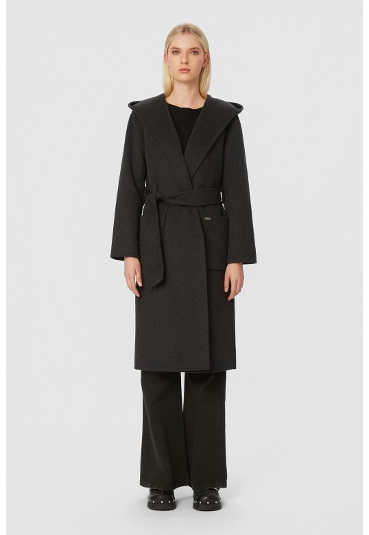 HOODED COAT BLACK