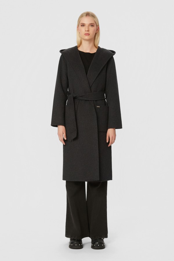 HOODED COAT BLACK