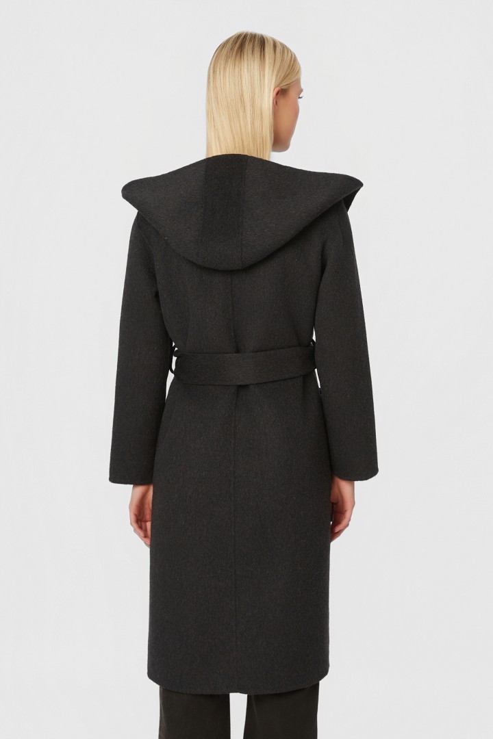 HOODED COAT BLACK
