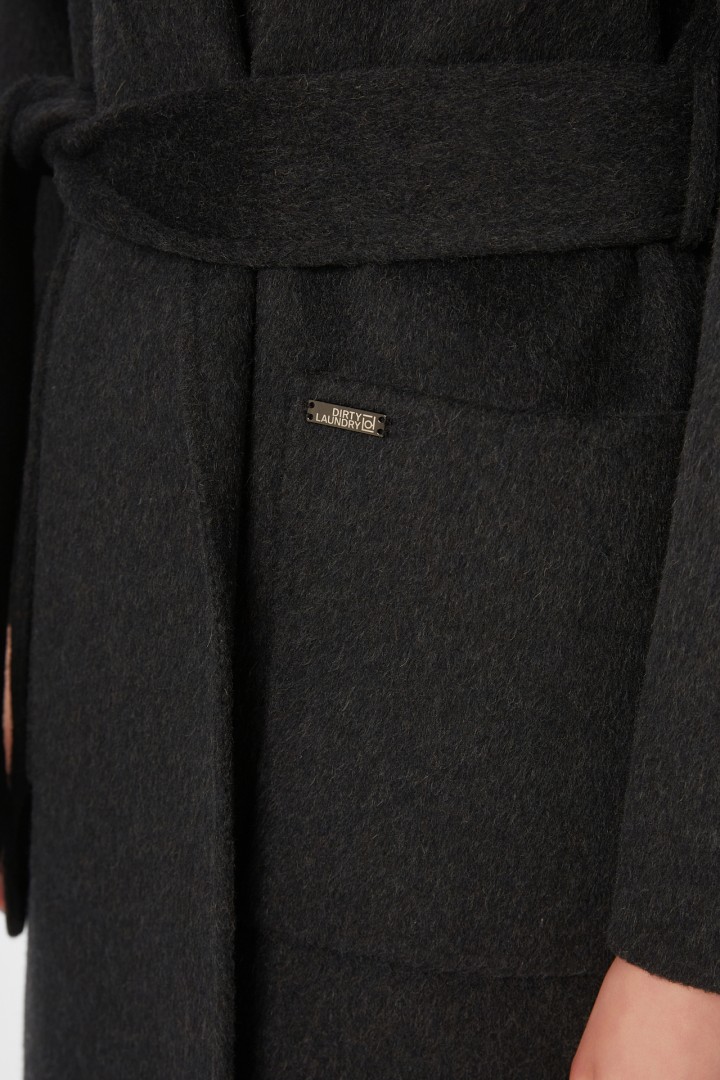 HOODED COAT BLACK