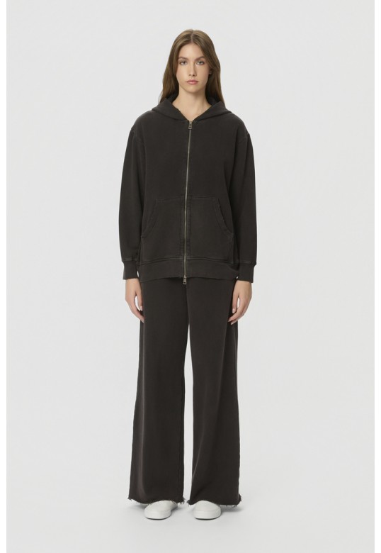 Oversized Full Zip with Damages Vintage Black