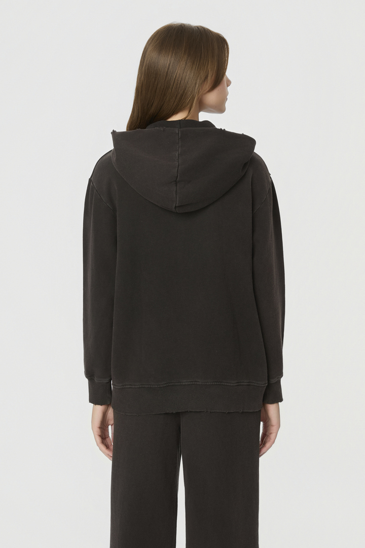 Oversized Full Zip with Damages Vintage Black