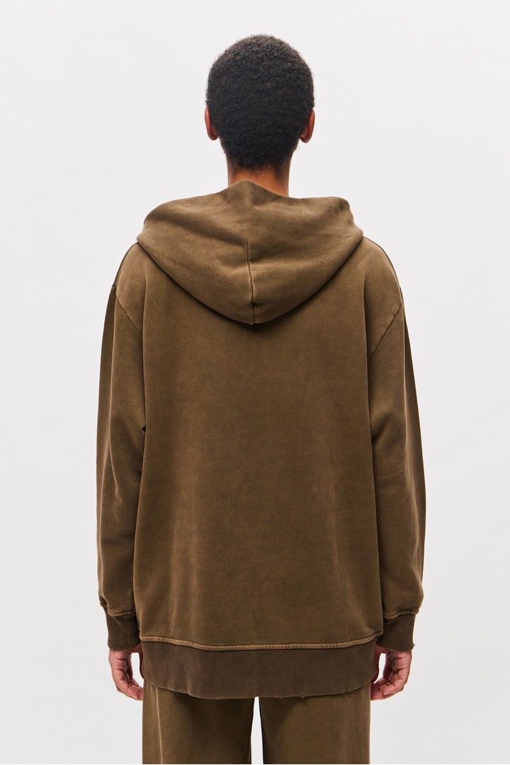Oversized Full Zip with Damages Vintage Coffee