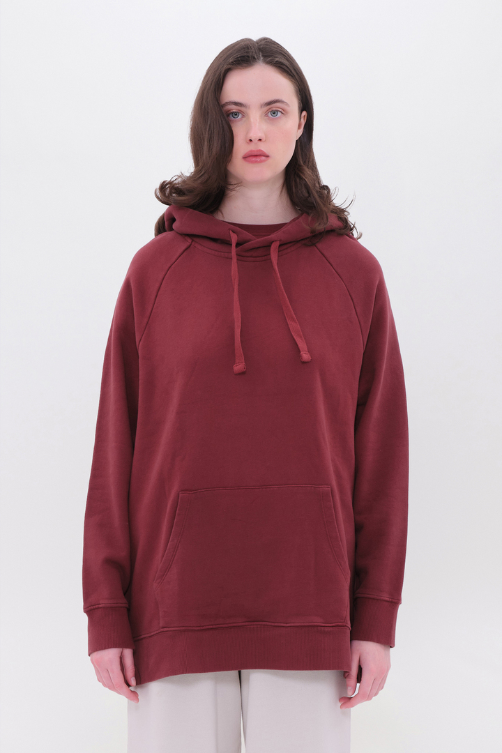 OVERSIZED RAGLAN HOODIE CHERRY