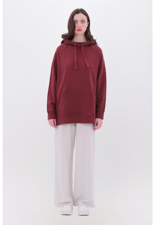 OVERSIZED RAGLAN HOODIE CHERRY