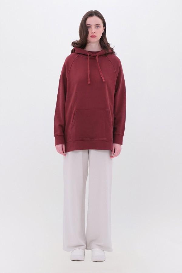 OVERSIZED RAGLAN HOODIE CHERRY