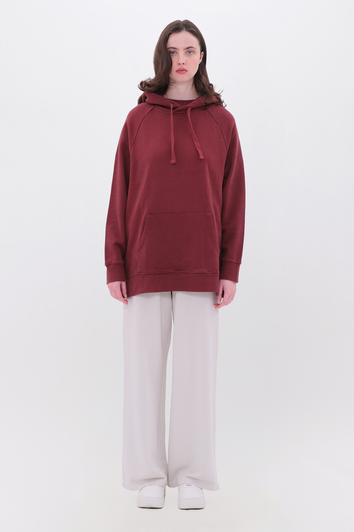 OVERSIZED RAGLAN HOODIE CHERRY