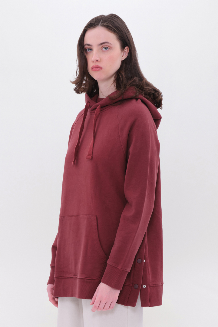 OVERSIZED RAGLAN HOODIE CHERRY