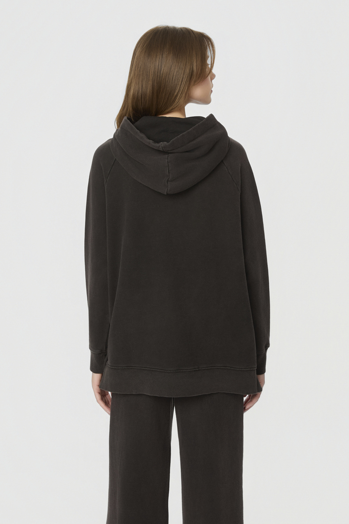 OVERSIZED RAGLAN HOODIE VINTAGE BLACK