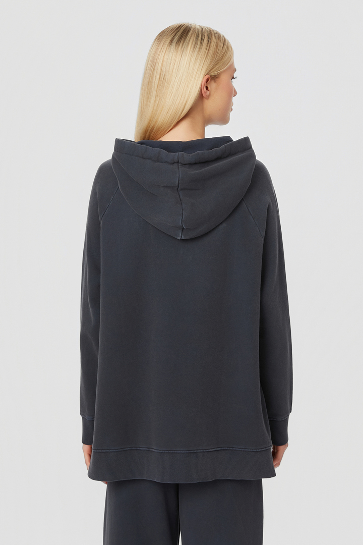 OVERSIZED RAGLAN HOODIE VINTAGE BLUE