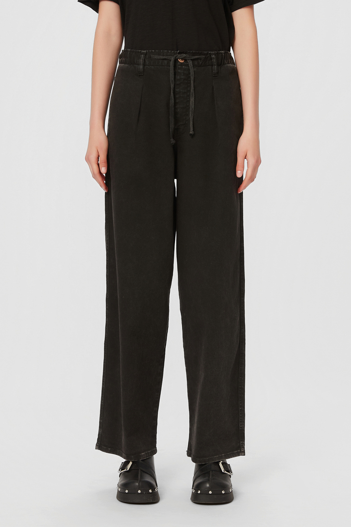 BAGGY STRAIGHT PANTS VINTAGE BLACK