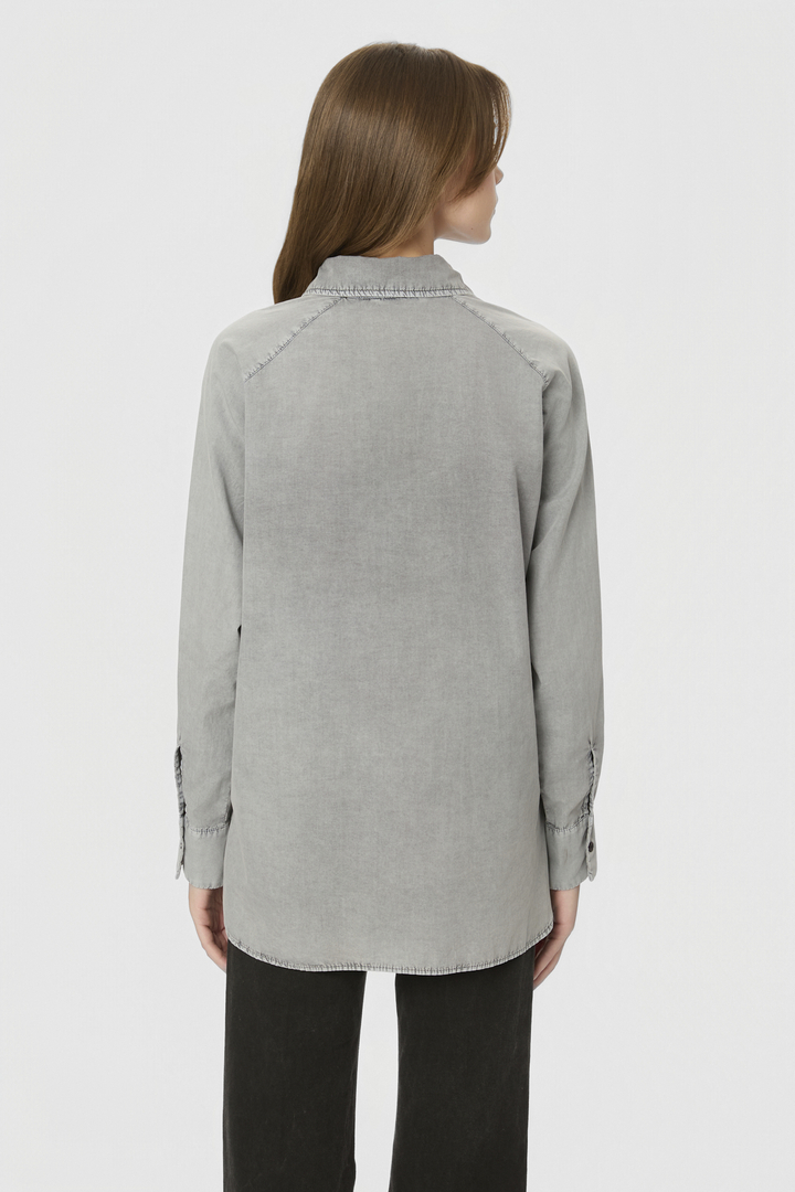 Poplin Raglan Shirt Vintage Grey