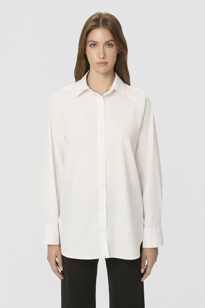 Poplin Raglan Shirt White
