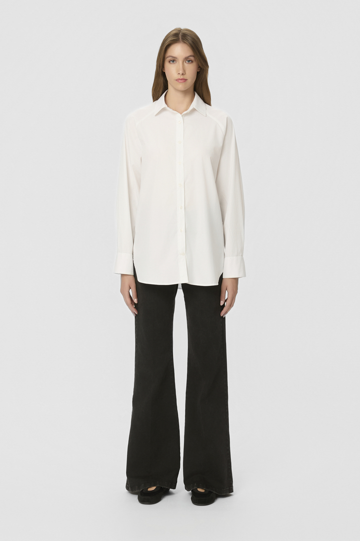 Poplin Raglan Shirt White