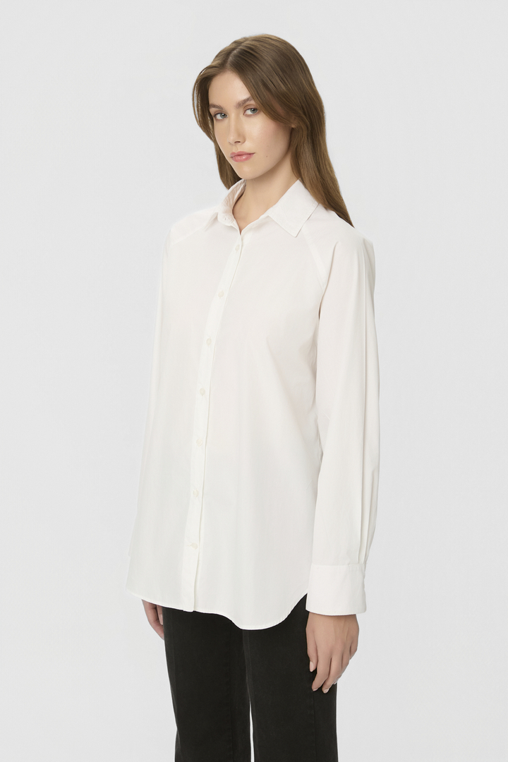 Poplin Raglan Shirt White