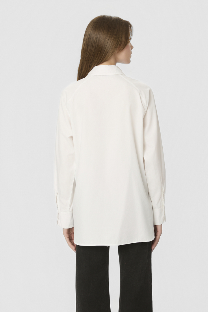 Poplin Raglan Shirt White