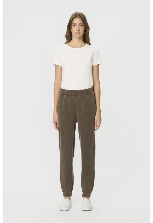 Waffle Cuffed Sweatpants Vintage Mocha