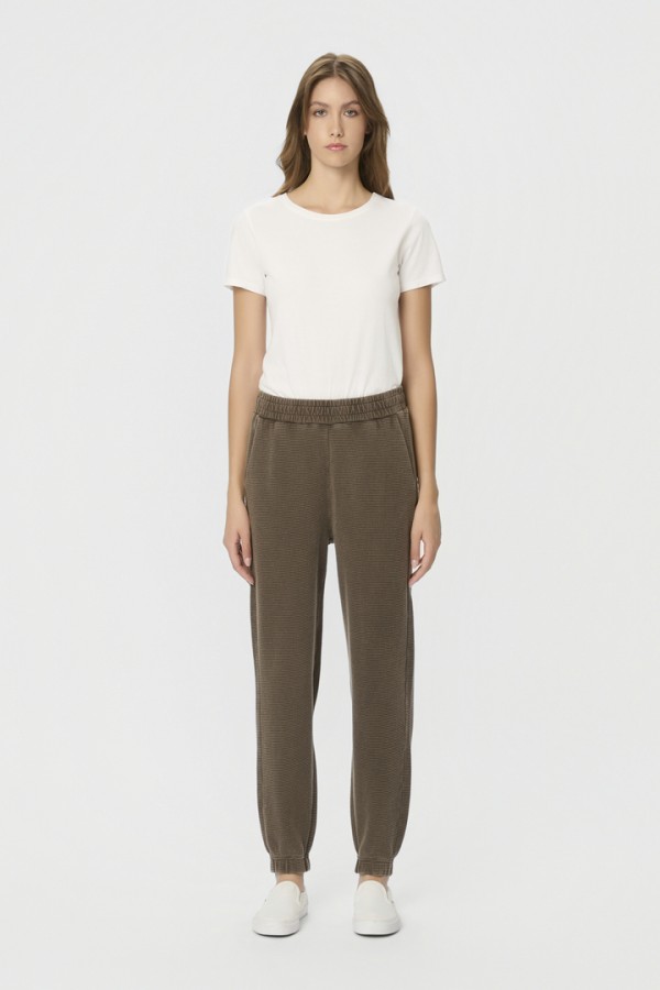 Waffle Cuffed Sweatpants Vintage Mocha