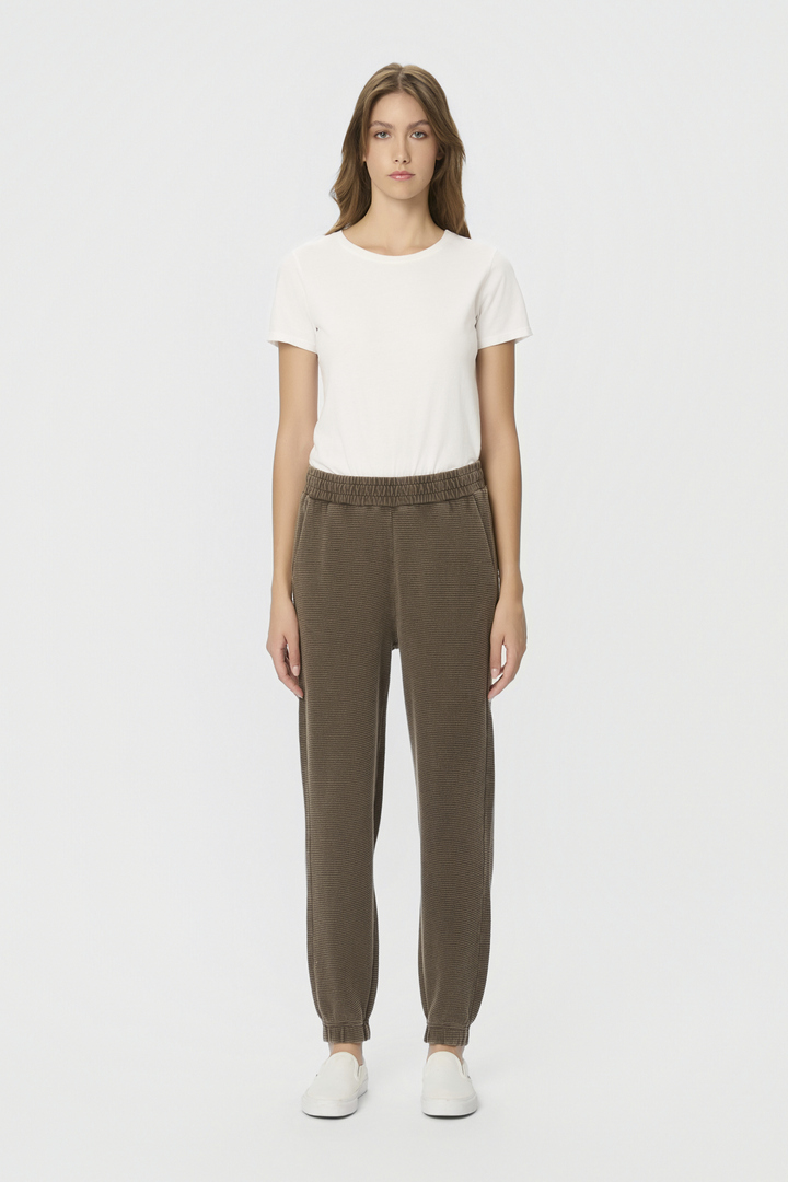Waffle Cuffed Sweatpants Vintage Mocha